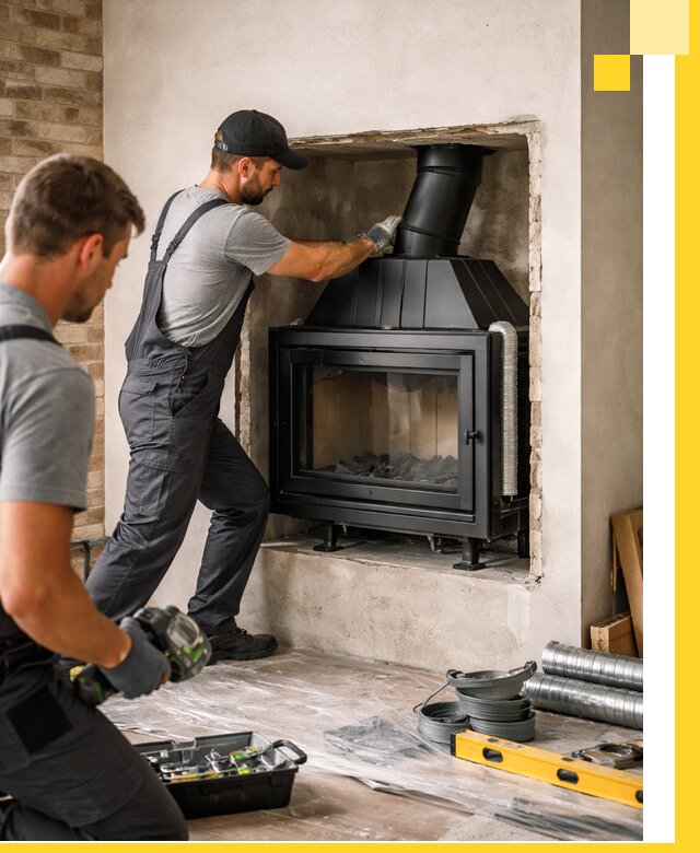 Установка каминных топок в Старой Руссе: монтаж, подключение