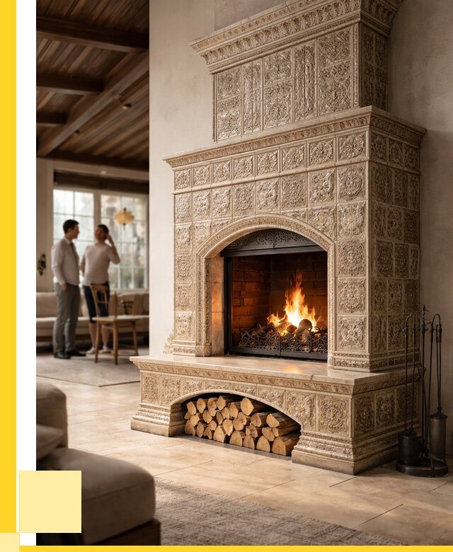 Купить изразцовый камин в Старой Руссе от 254750 р. | ЭриданСрс