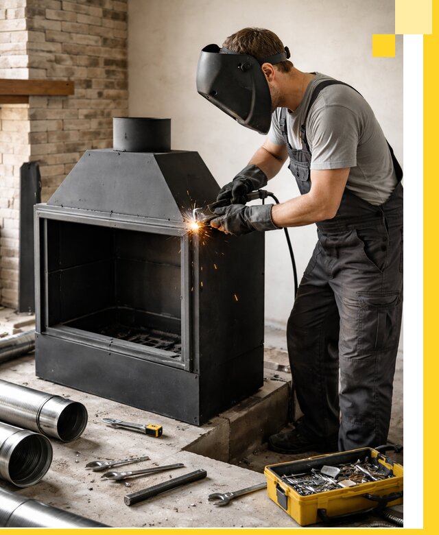 Продажа и установка металлических каминов в Старой Руссе под ключ