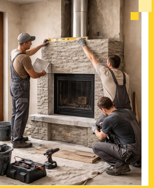 Профессиональный монтаж каминов под ключ в Старой Руссе для дома