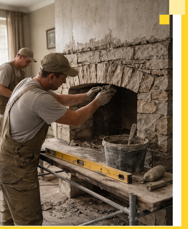 Изготовление каминов под ключ в Старой Руссе, монтаж и отделка