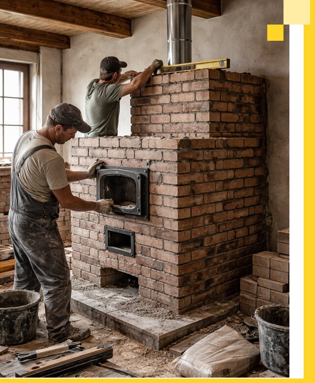 Печи для загородного дома под ключ в Старой Руссе — монтаж и сервис