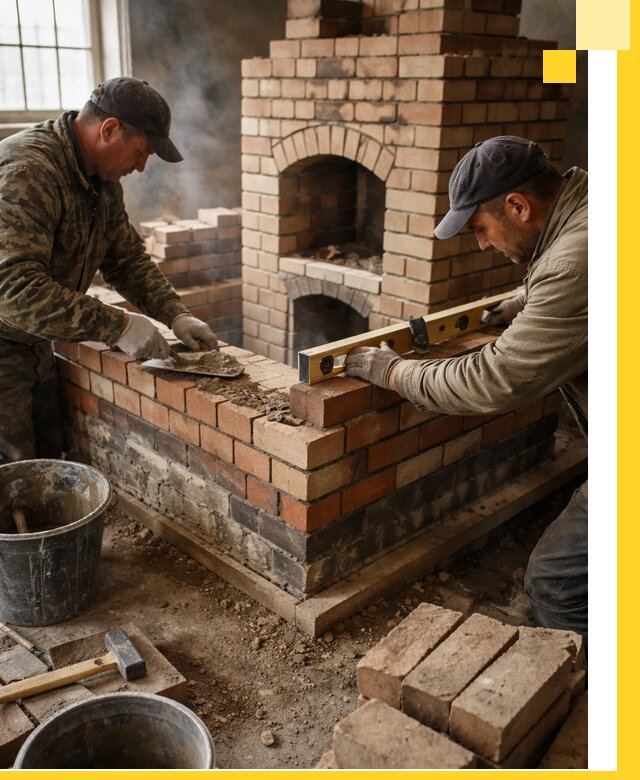 Изготовление и монтаж печей и каминов из кирпича в Старой Руссе