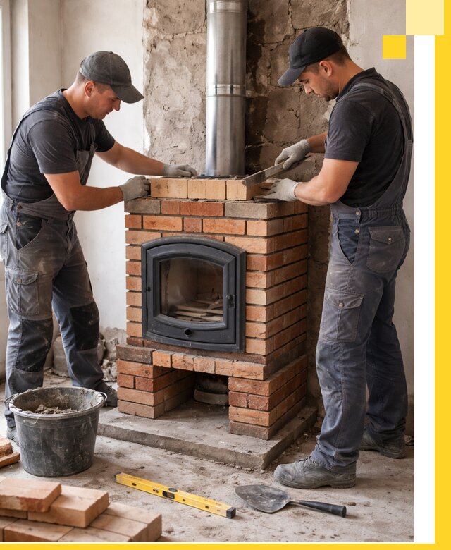 Монтаж печи камина под ключ в Старой Руссе с гарантией и пусконаладкой