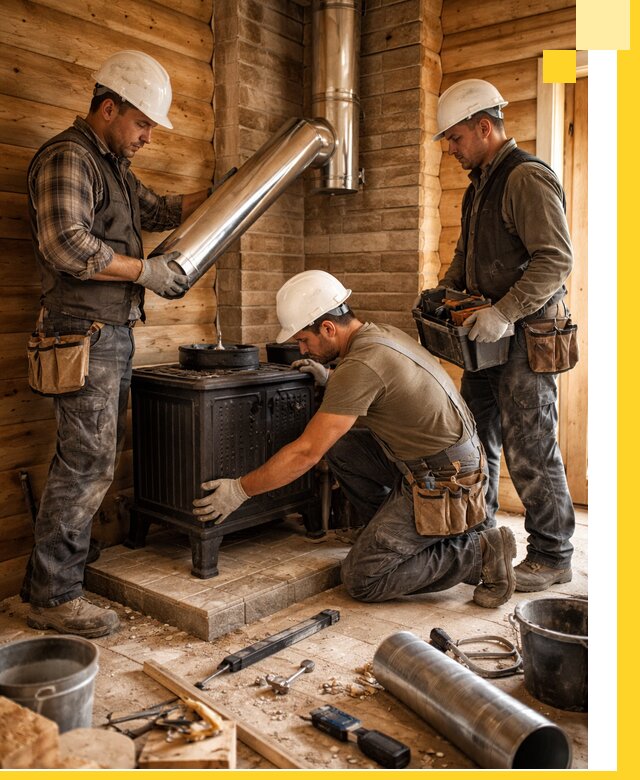 Профессиональный монтаж банных печей и дымоходов в Старой Руссе