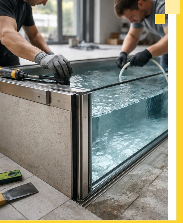 Проектирование и монтаж стеклянных бассейнов в Старой Руссе