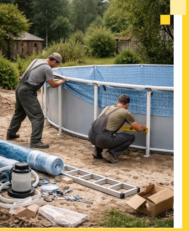 Установка и монтаж каркасных бассейнов в Старой Руссе под ключ