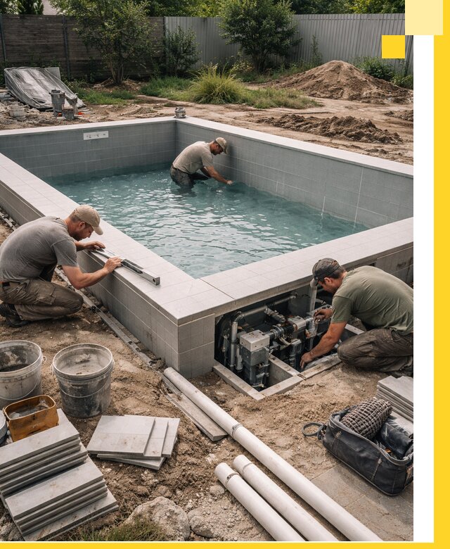 Строительство и монтаж бассейнов для дачи под ключ в Старой Руссе