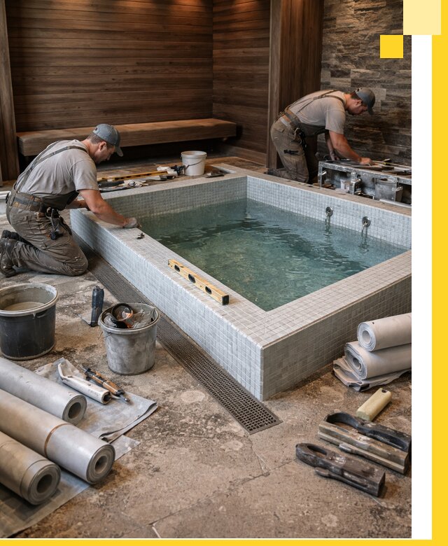 Установка и строительство бассейнов для сауны в Старой Руссе