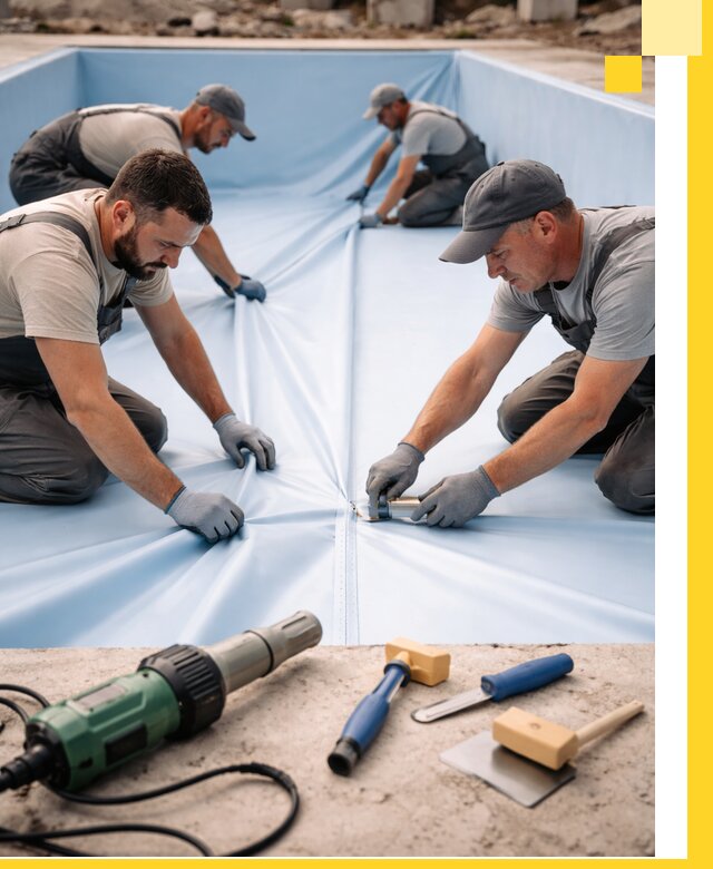 ПВХ пленка для бассейнов с монтажом и гарантией в Старой Руссе