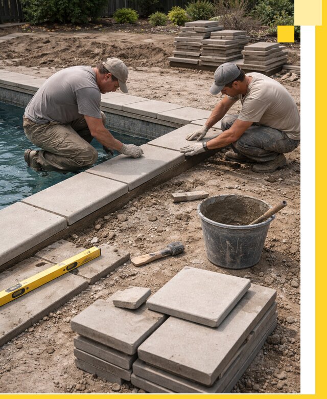 Установка и изготовление копингового камня для бассейнов в Старой Руссе