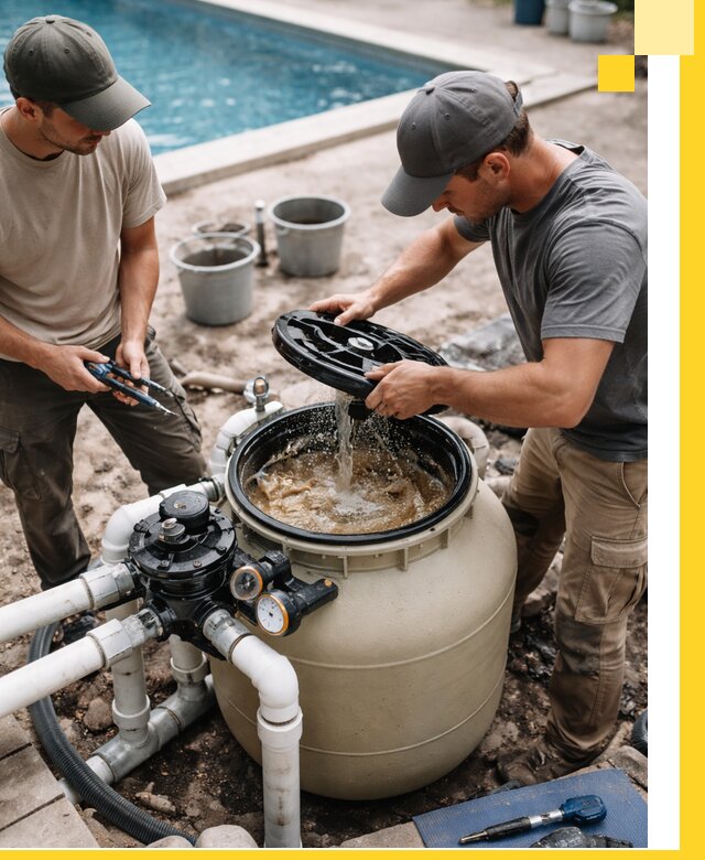 Установка и обслуживание песочных фильтров для бассейнов в Старой Руссе