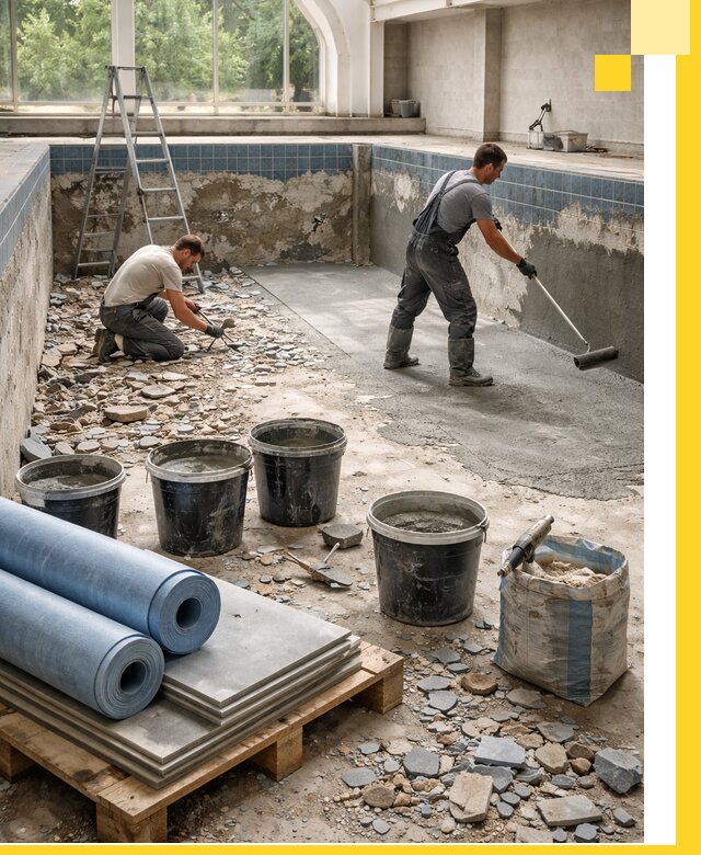 Реконструкция бассейнов в Старой Руссе: ремонт, гидроизоляция