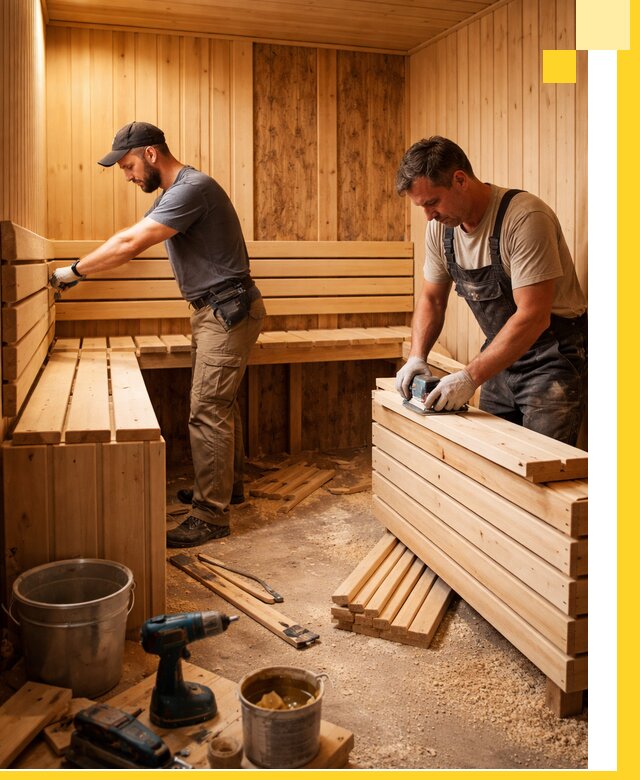 Профессиональный комплексный ремонт саун под ключ в Старой Руссе
