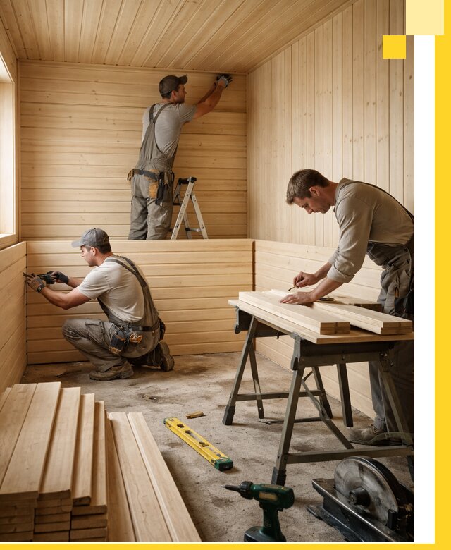 Обшивка саун в Старой Руссе из натуральной древесины под ключ