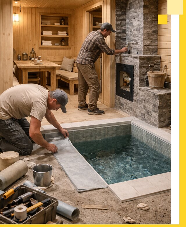 Строительство бань с комнатой отдыха под ключ в Старой Руссе