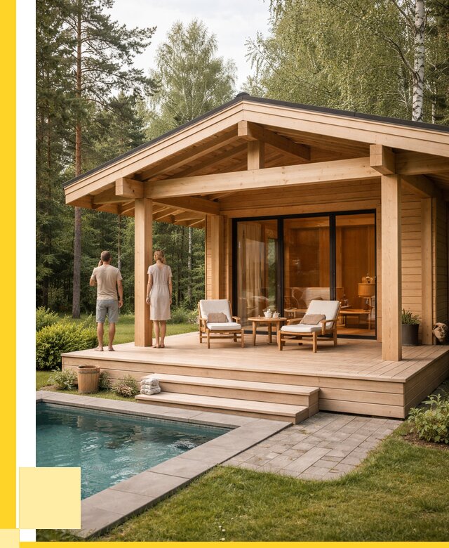 Бани с террасой под ключ в Старой Руссе от 611400 р. | ЭриданСрс