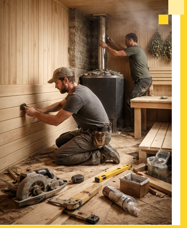 Полное строительство и оснащение парных под ключ в Старой Руссе