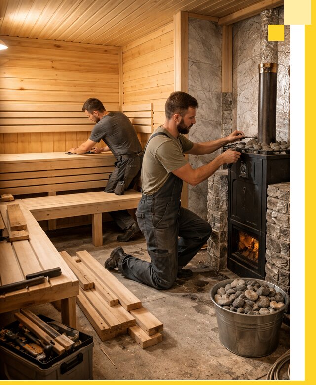 Дизайн и строительство интерьеров бань под ключ в Старой Руссе