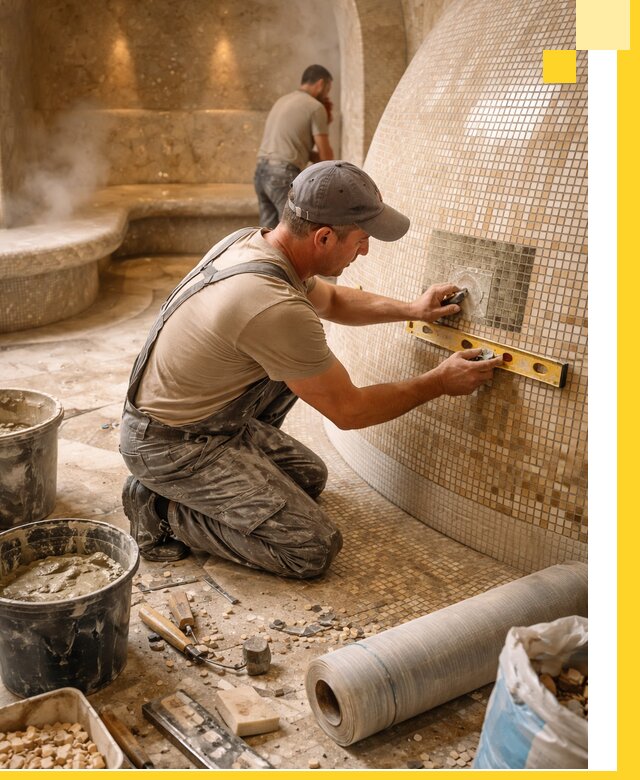 Хамам под ключ в Старой Руссе: проектирование, строительство, отделка