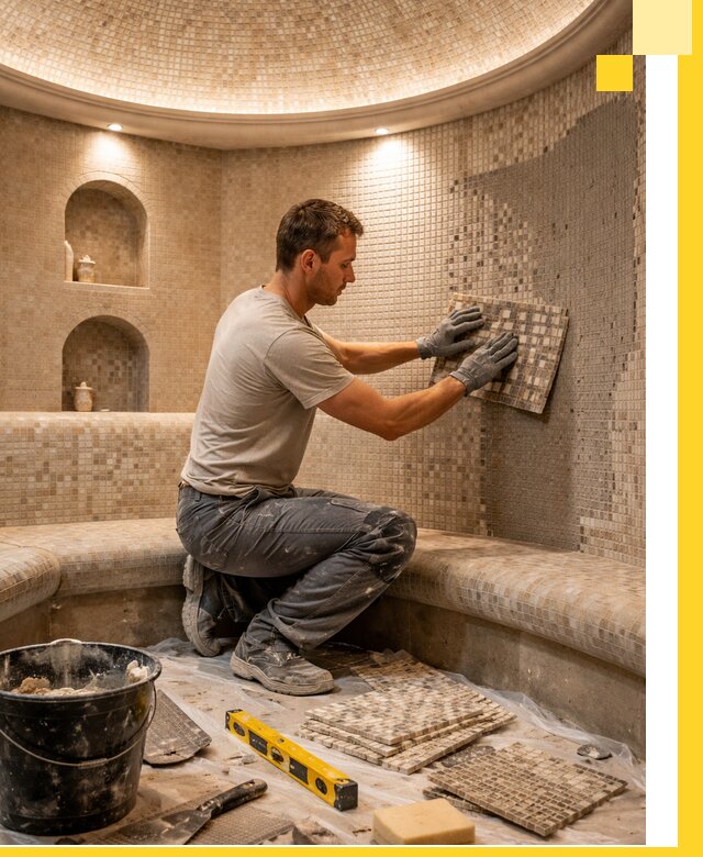 Устройство и монтаж домашнего хамама под ключ в Старой Руссе