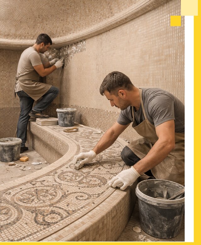 Плитка для хамама в Старой Руссе, укладка, подбор и поставка