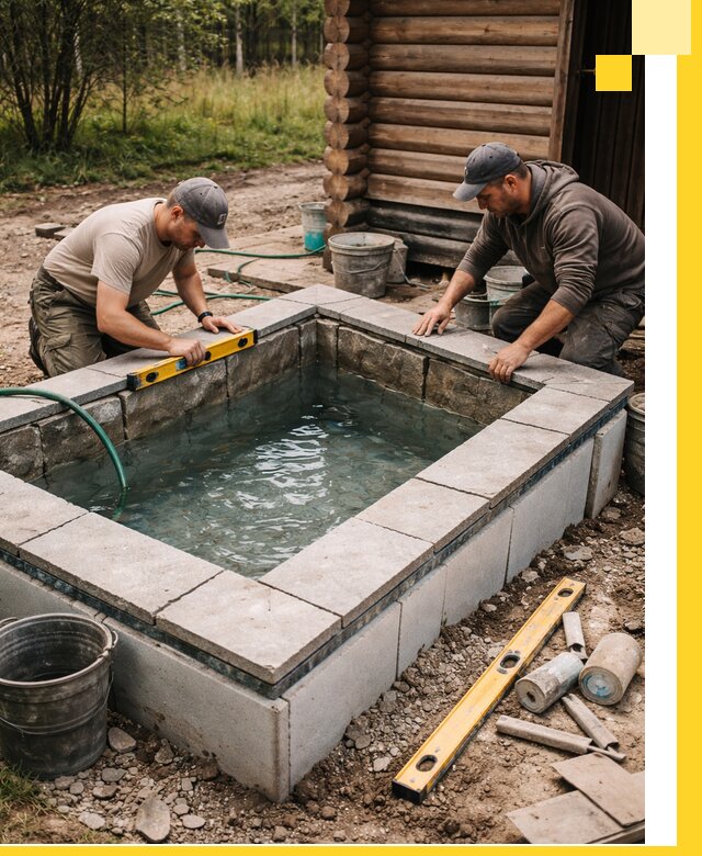 Изготовление и установка холодных купелей под ключ в Старой Руссе